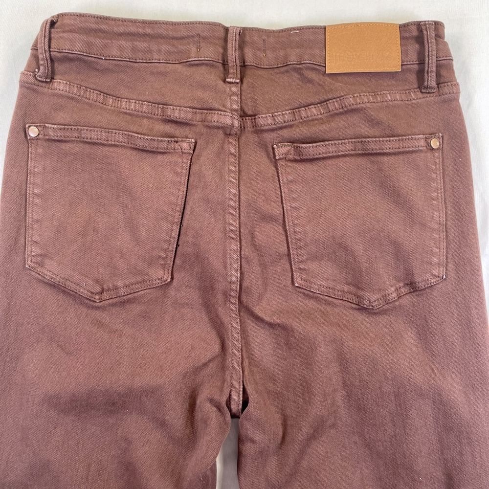 Judy Blue Garment Dyed Raw Hem Flare 13/31 Brown High Rise Stretch Jeans - Picture 5 of 12
